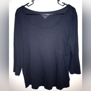 Coldwater Creek 3/4 sleeve black top